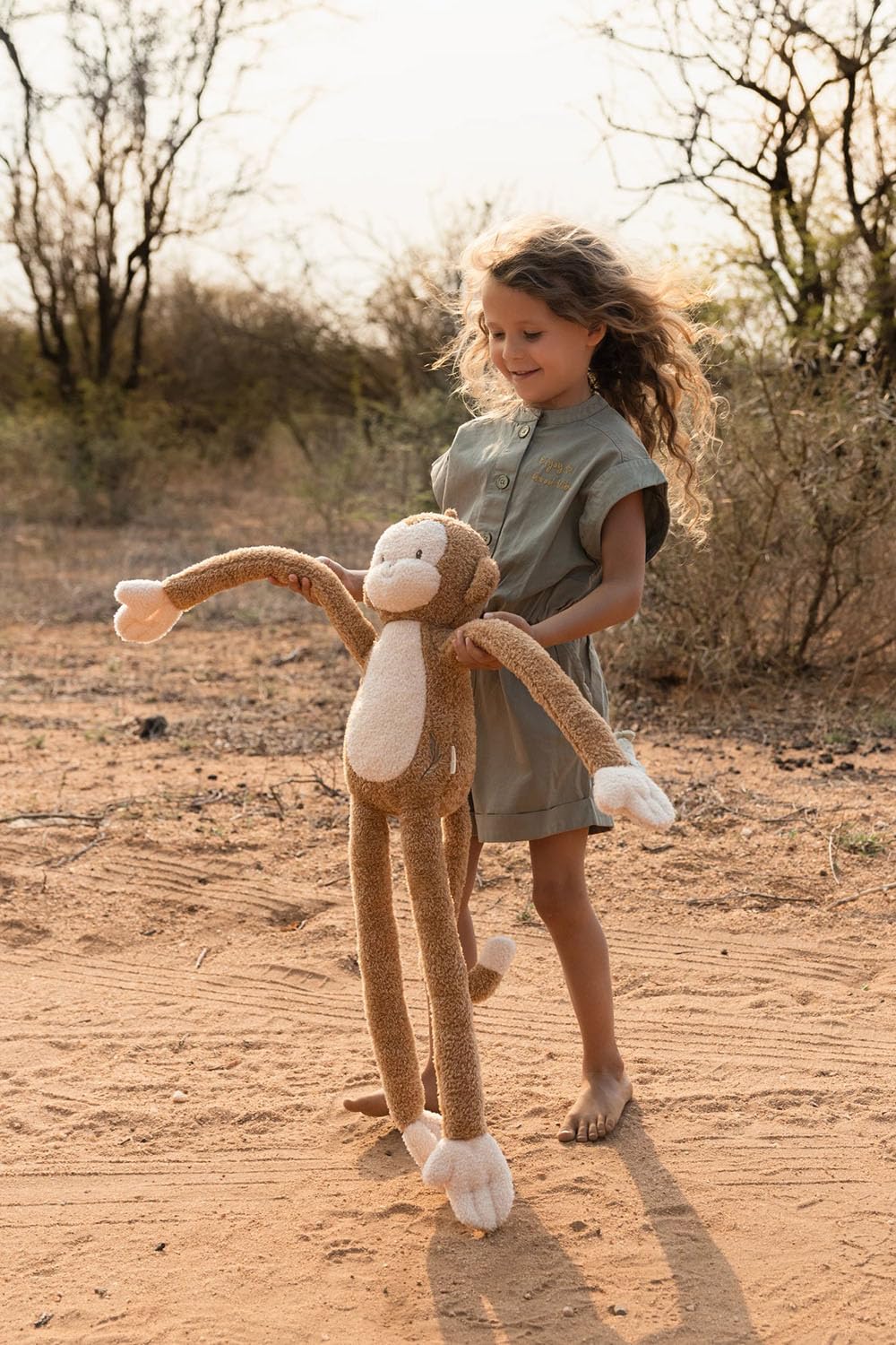 Stofftier Kuscheltier Affe XL - Safari Friends braun (80 cm)