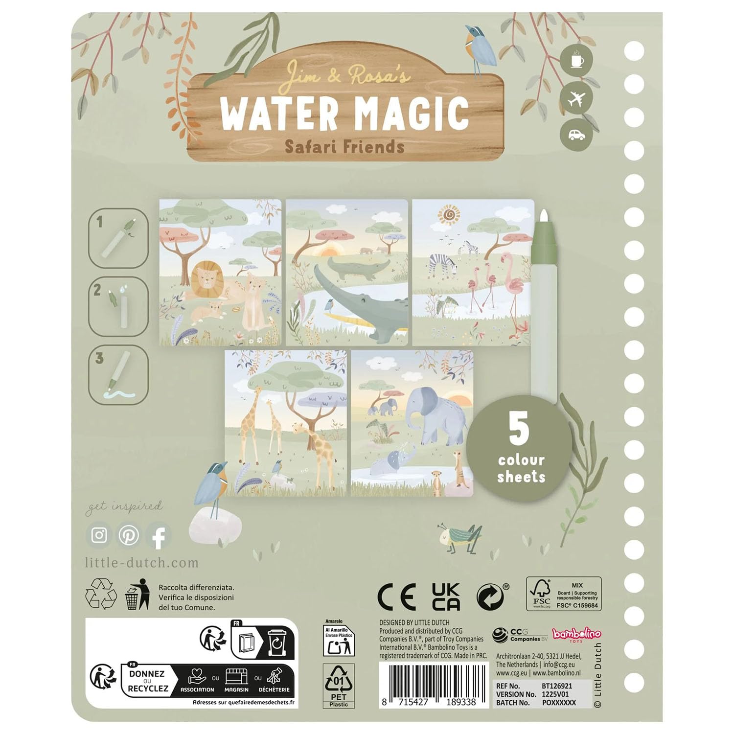 Buch Water Magic - Safari Friends grün