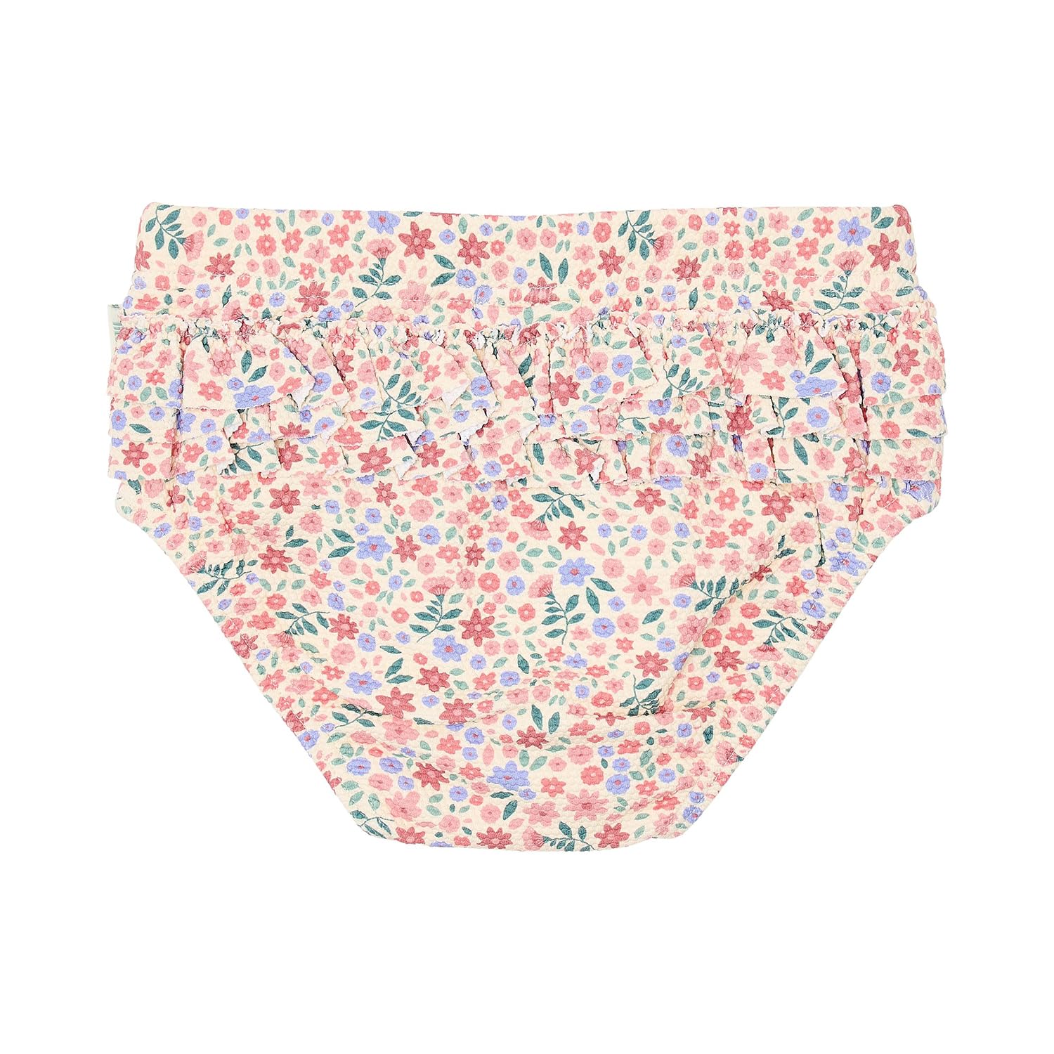 Badehose / Schwimmwindel mit Rüschen - Dreamy Flowerfield rosa (Gr. 74/80)