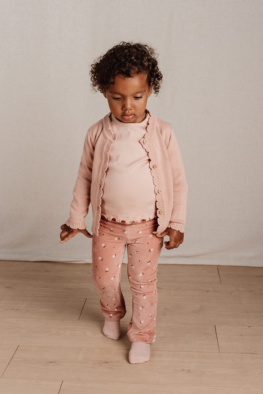 Long Sleeve Shirt / Langarmshirt Rippe - Little Farm soft rose (Gr. 98)