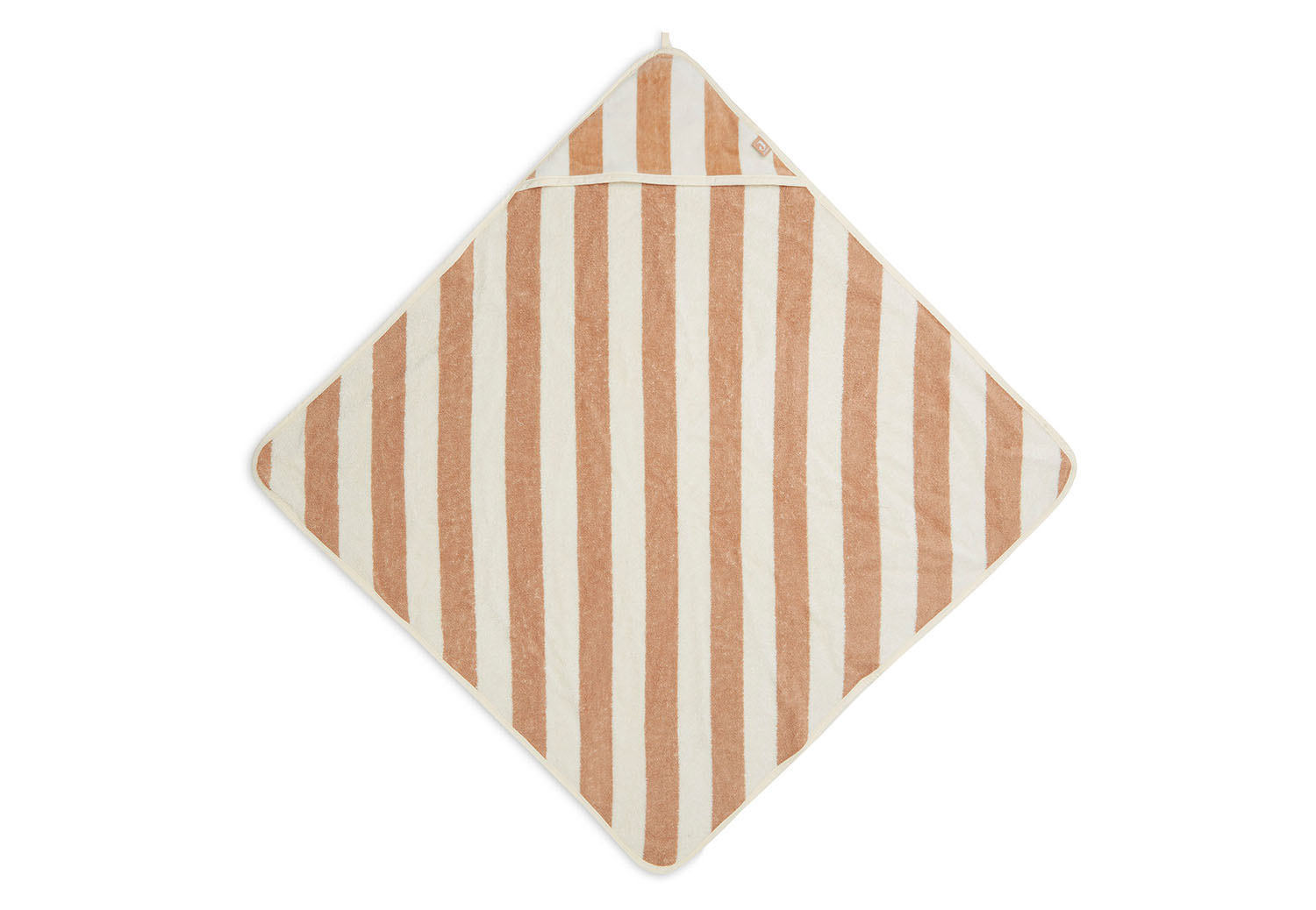 Kapuzenhandtuch Stripe Frottee biscuit / weiß (75x75 cm)