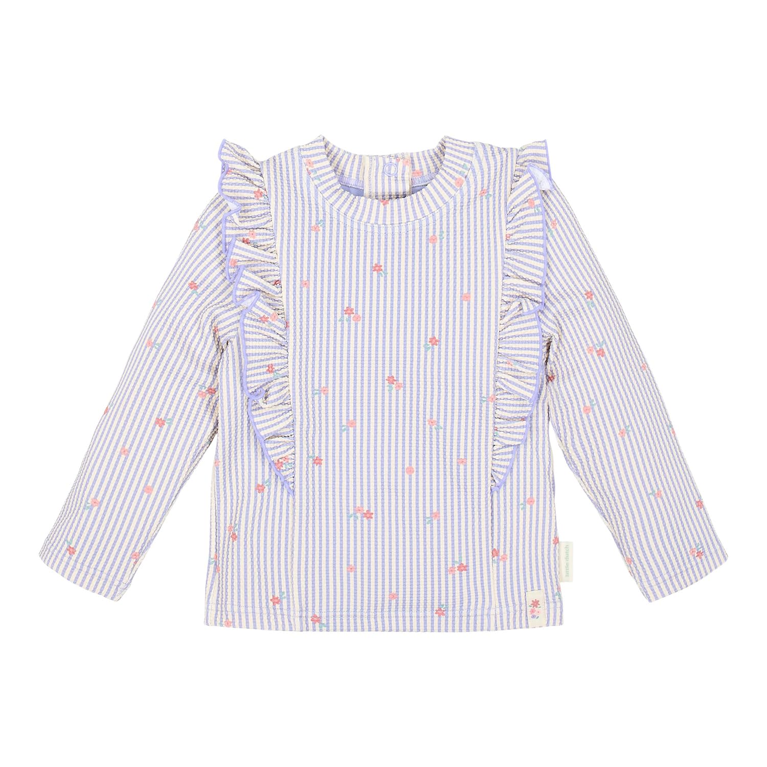 Schwimmshirt mit Rüschen langarm - Dreamy Stripes lila / weiß (Gr. 62/68)