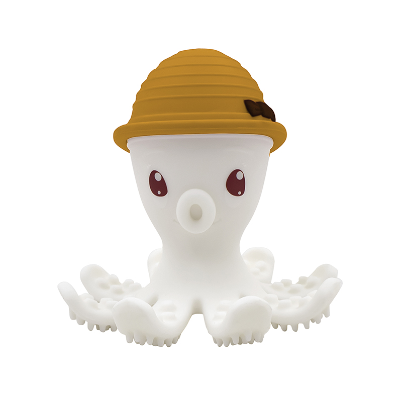 Beißring Silikon Oktopus ocker