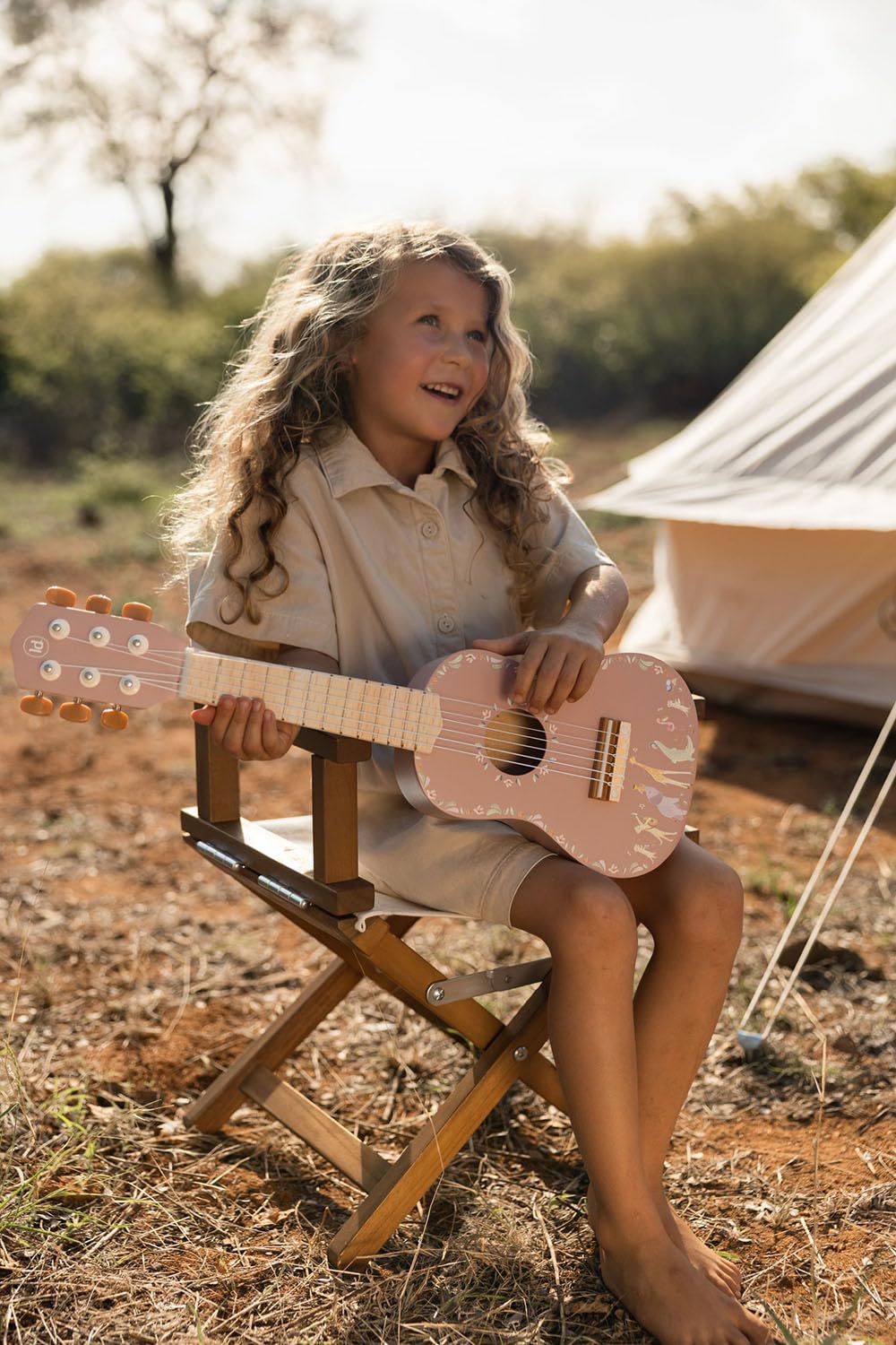 Gitarre / Holzgitarre - Safari Friends rosa