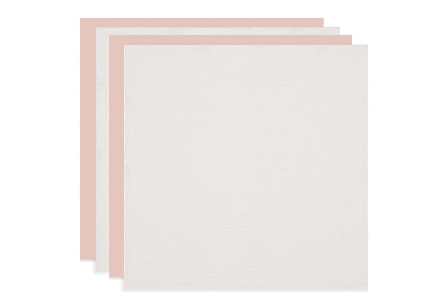 Mulltücher 4er Set - Musselin Wild Rose / ivory (70x70 cm)