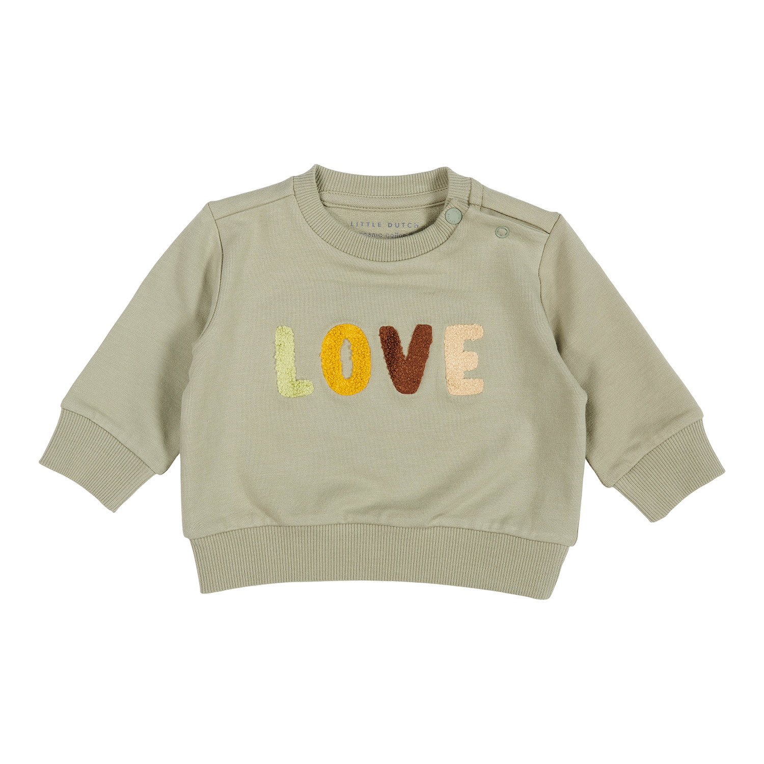 Pullover / Long Sleeve Shirt / Langarmshirt Love grün (Gr. 74)