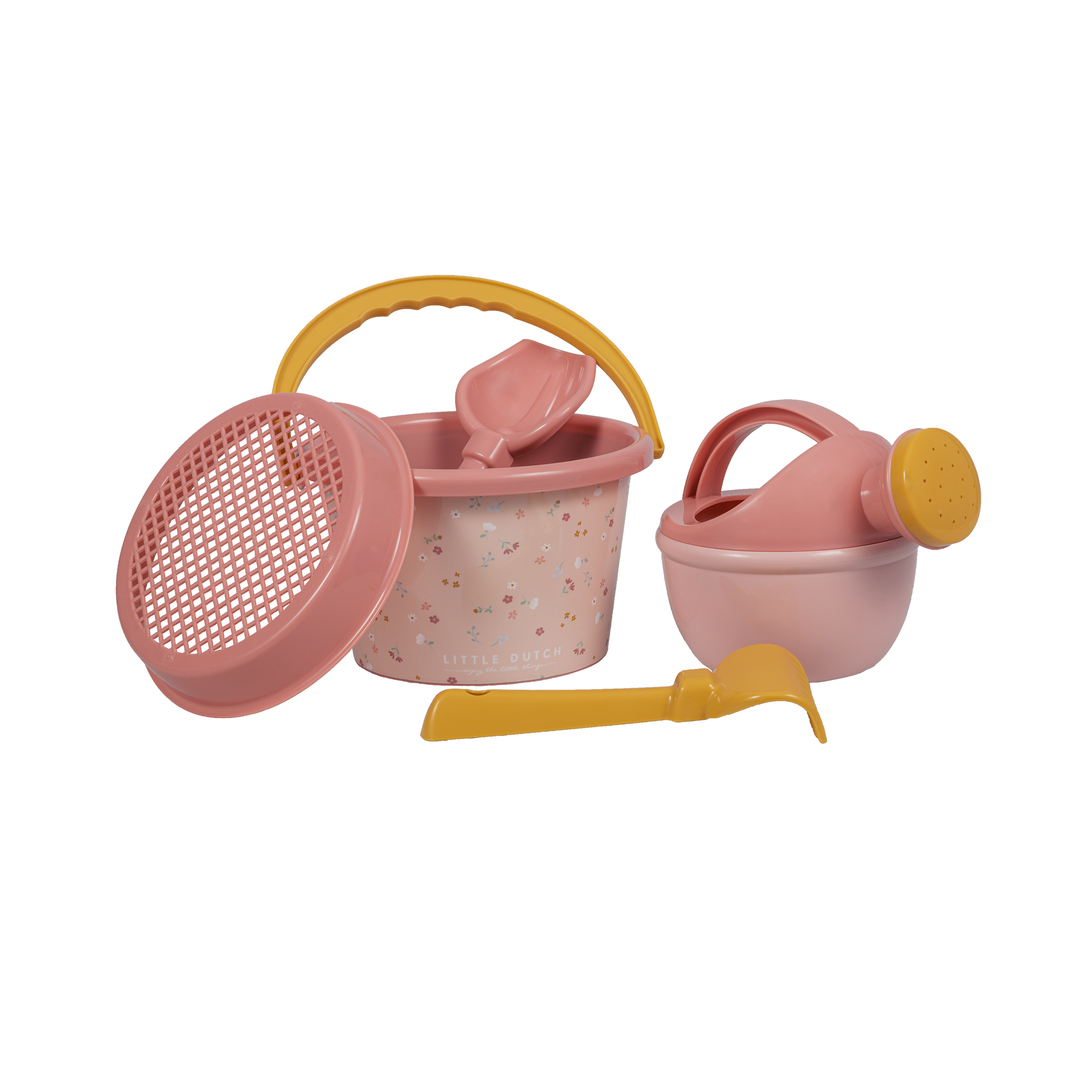 Sandspielzeug Eimer Set 5-teilig Little pink Flowers rosa