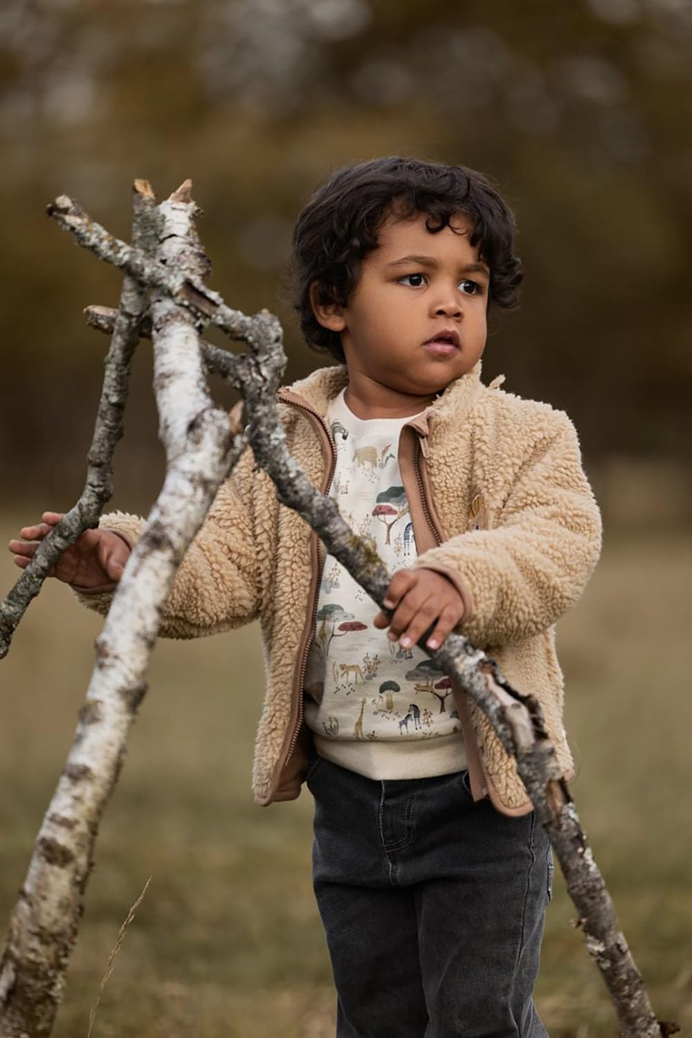 Teddyjacke Warm Taupe - Safari Friends beige (Gr. 86)