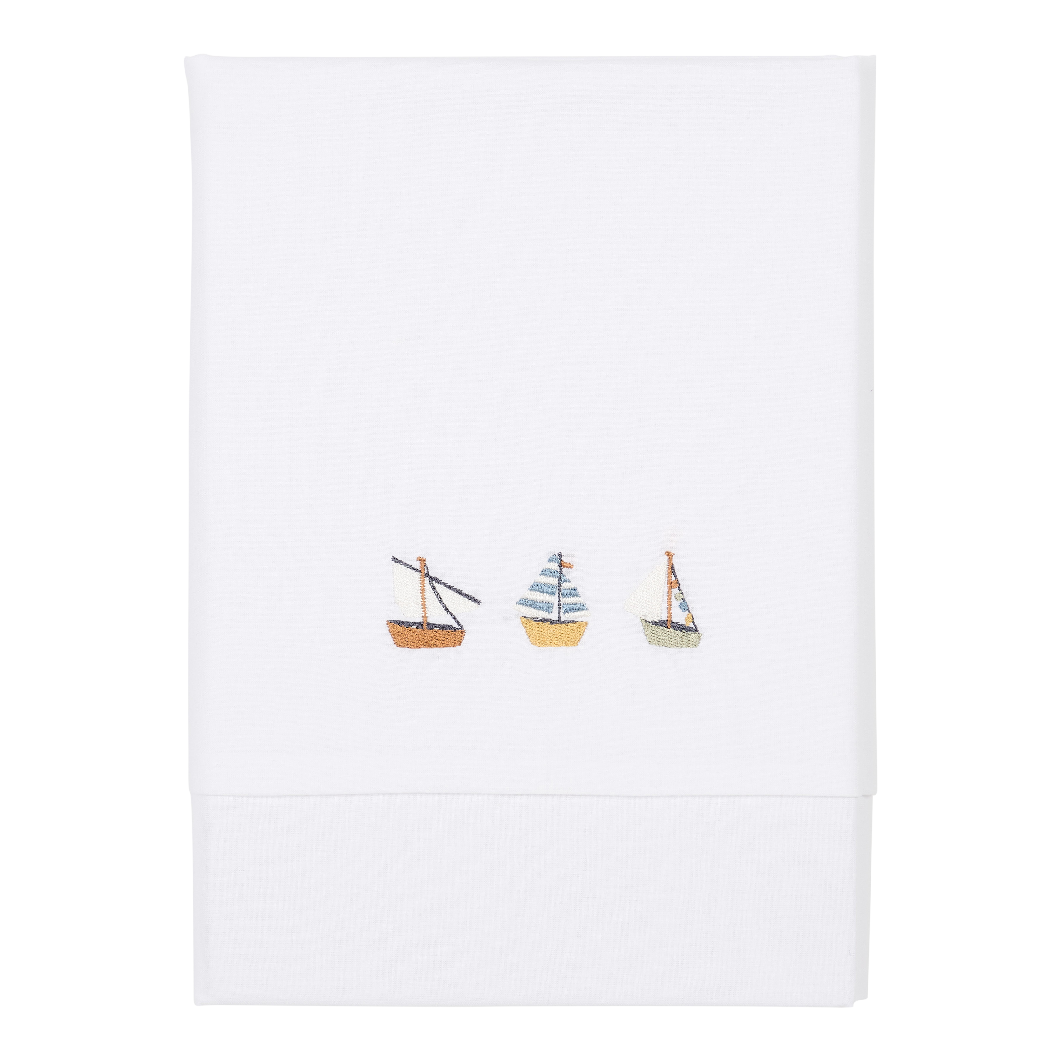 Kinderbettlaken bestickt Sailors Bay (110x140 cm) 