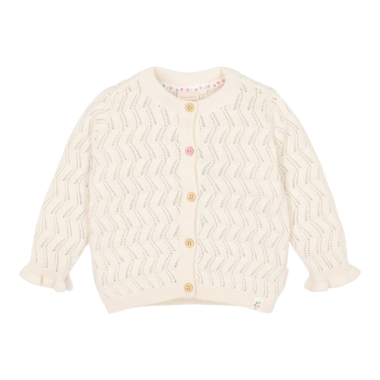 Strickjacke mit Rüschen - Fairy Garden creme (Gr. 74)