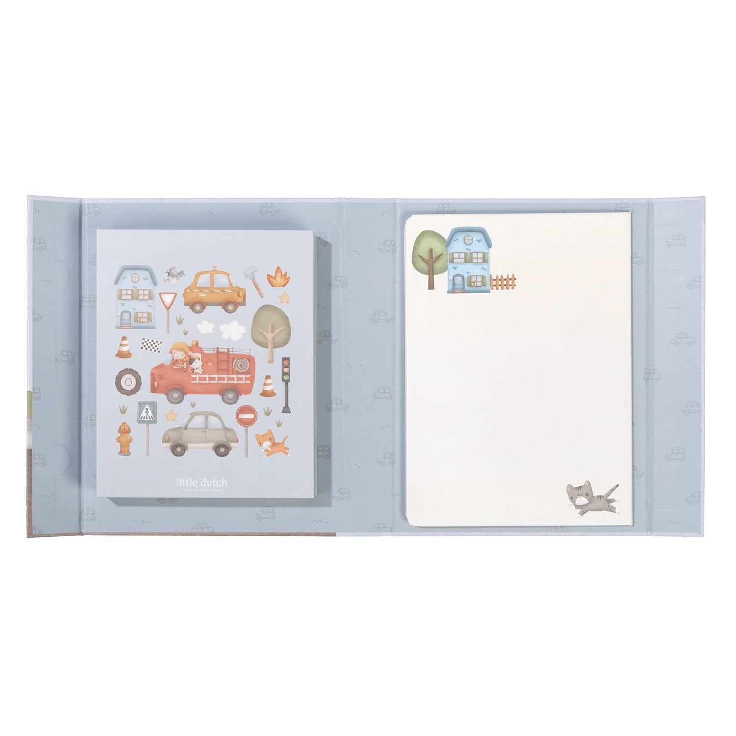 Magnetische Spielbox / Spielbuch - Jim's Vehicles blau