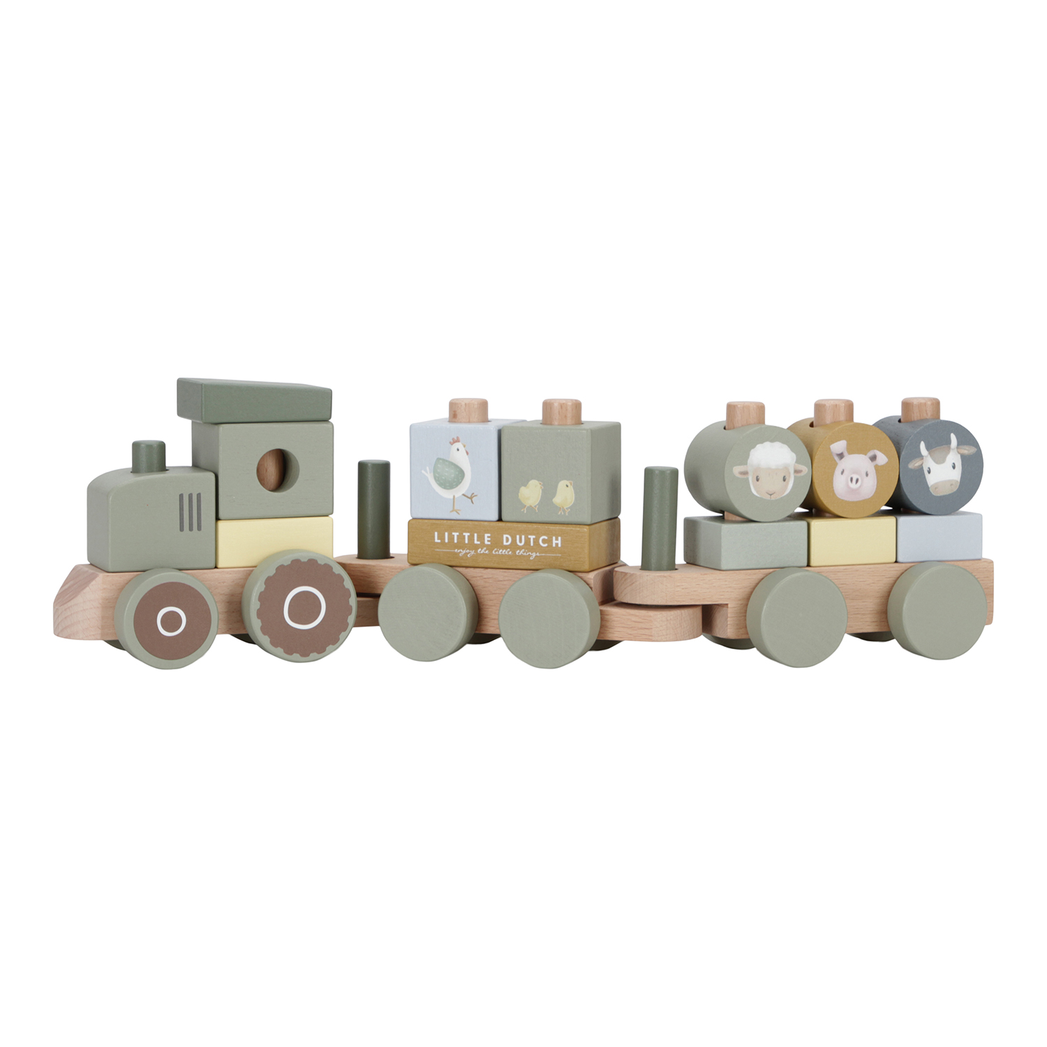 Holz Traktor mit Steckformen (FSC) - Little Farm