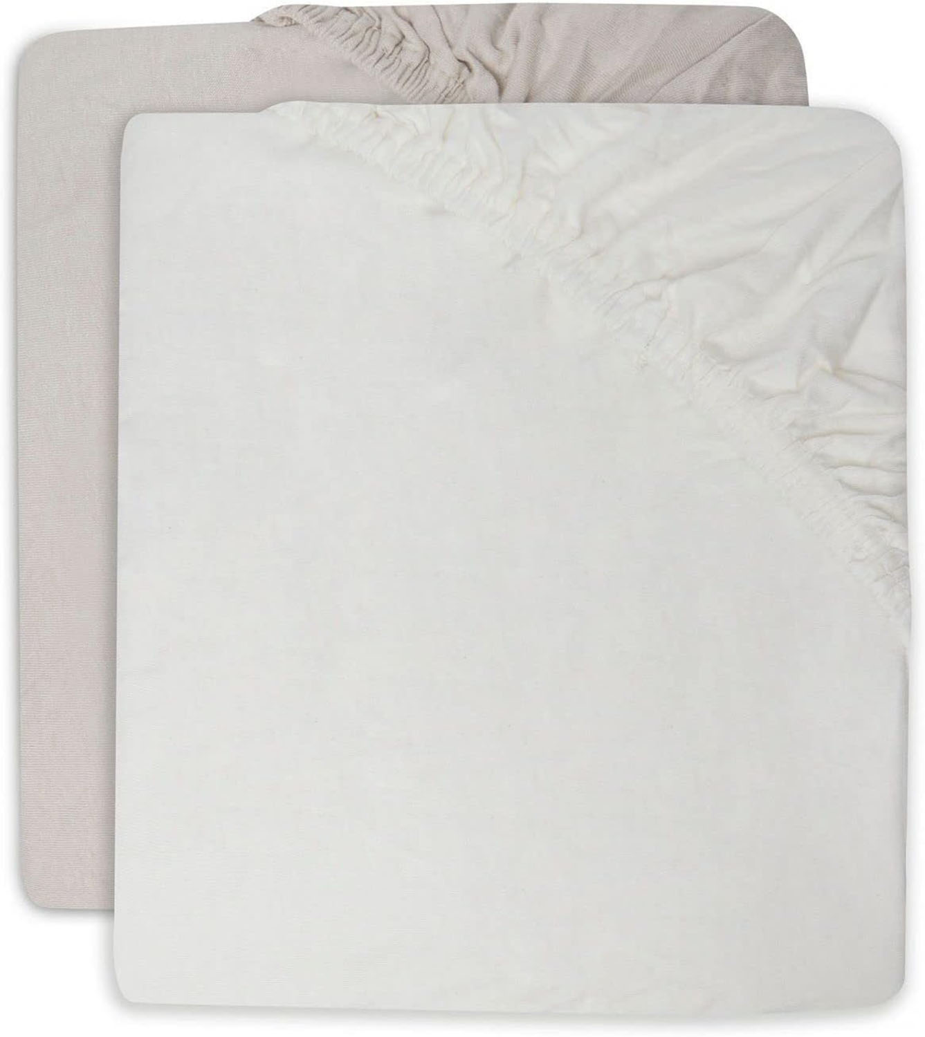Spannbettlaken für Babybett 2er Set - Jersey ivory / nougat (60x120 cm)