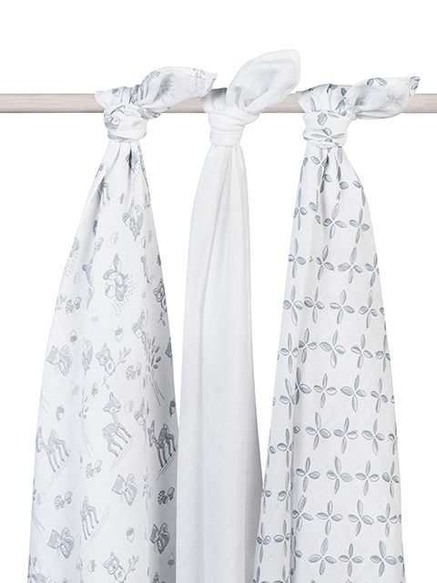 Mulltücher Swaddle 3er Set Forest Friends (115x115 cm)  Mulltücher Swaddle 3er Set Forest Friends (115x115 cm)