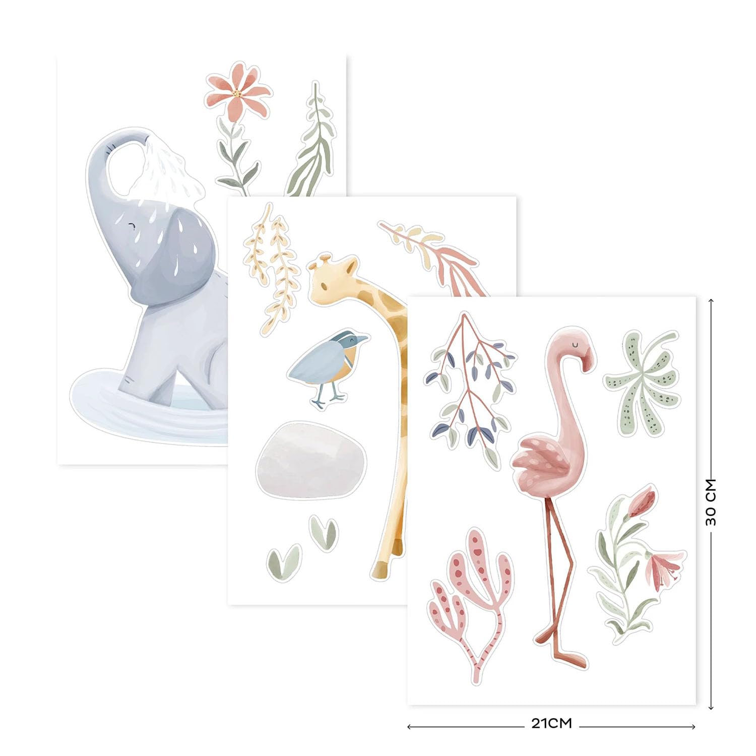 Wandsticker / Wandaufkleber Blooming Safari - Safari Friends