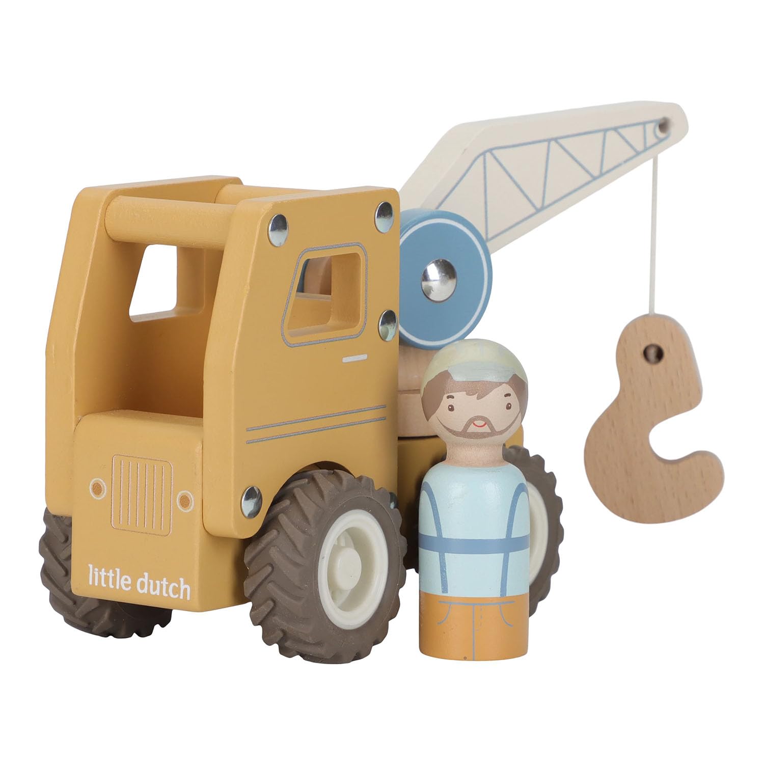 Holz Auto Kran - Essentials gelb