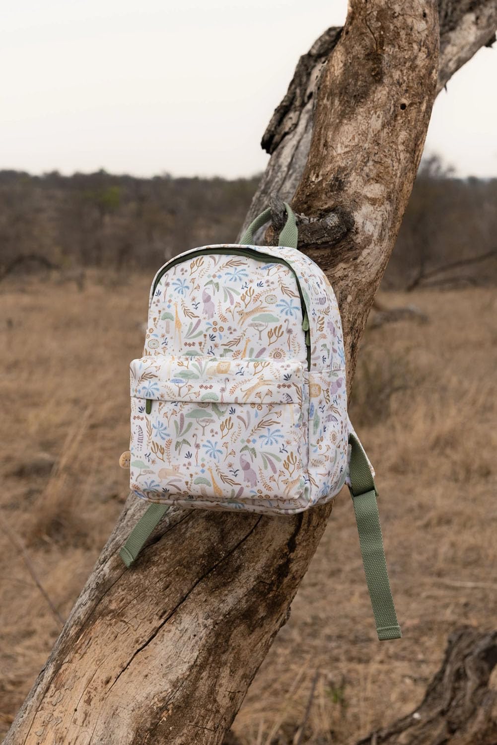 Kinderrucksack Tiere - Safari Friends weiß / grün