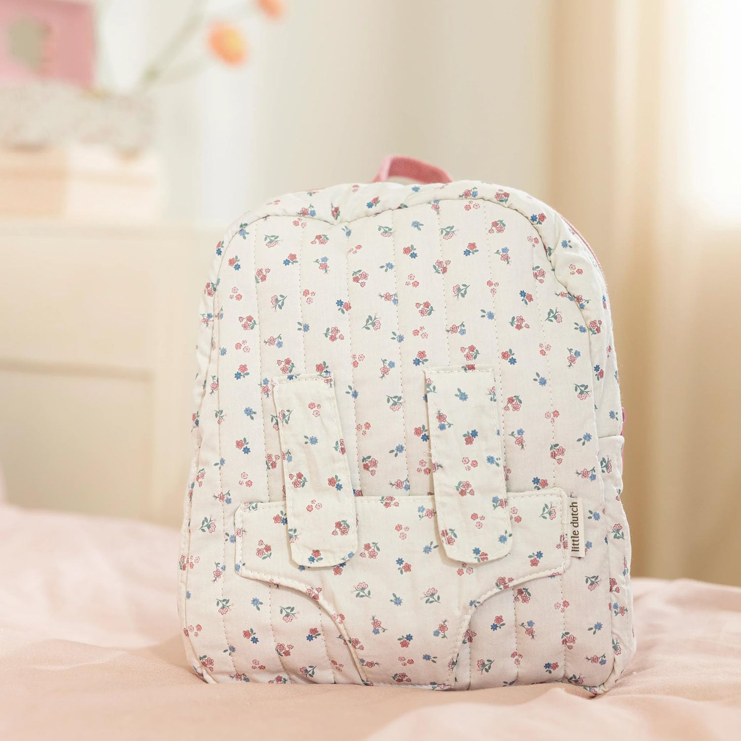 Puppenrucksack 2-in-1 - Essentials rosa/weiß