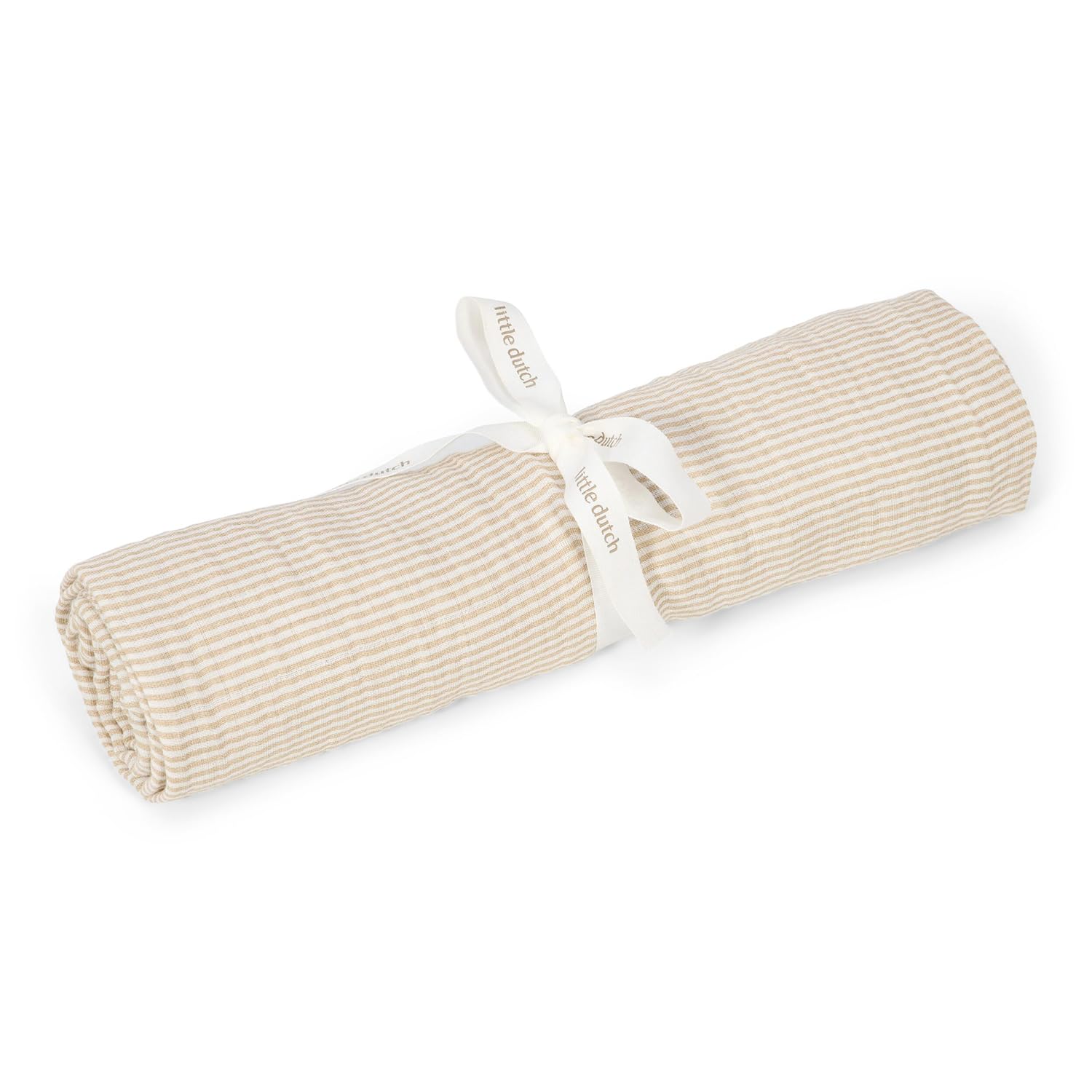 Musselin Swaddle Tuch / Pucktuch Pure Soft Beige Stripe - Essentials beige (120x120 cm)