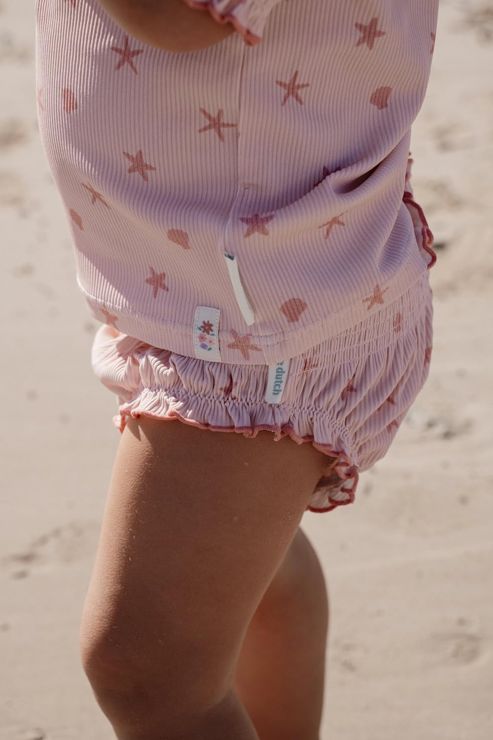 Schwimmshirt mit Rüschen kurzarm - Dreamy Seashells rosa (Gr. 98/104)