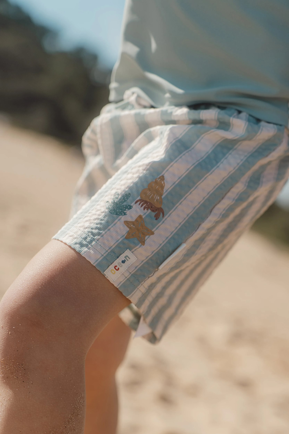 Badehose / Badeshorts - Ocean Surf Stripes grün / weiß (Gr. 74/80)