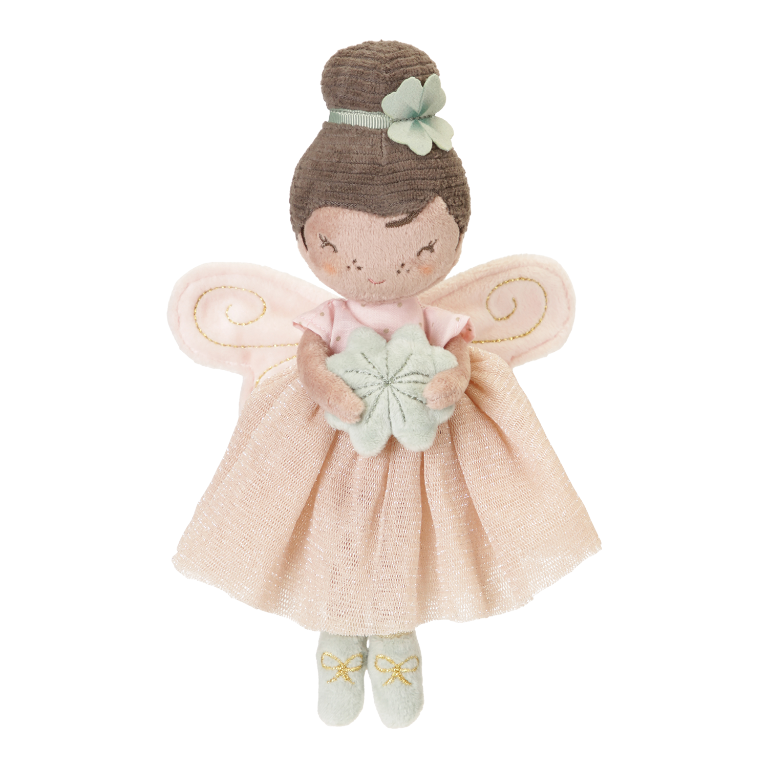 Stoffpuppe Fee des Glücks - Ella mit Kleeblatt (20 cm) Stoffpuppe Fee des Glücks - Ella mit Kleeblatt (20 cm)