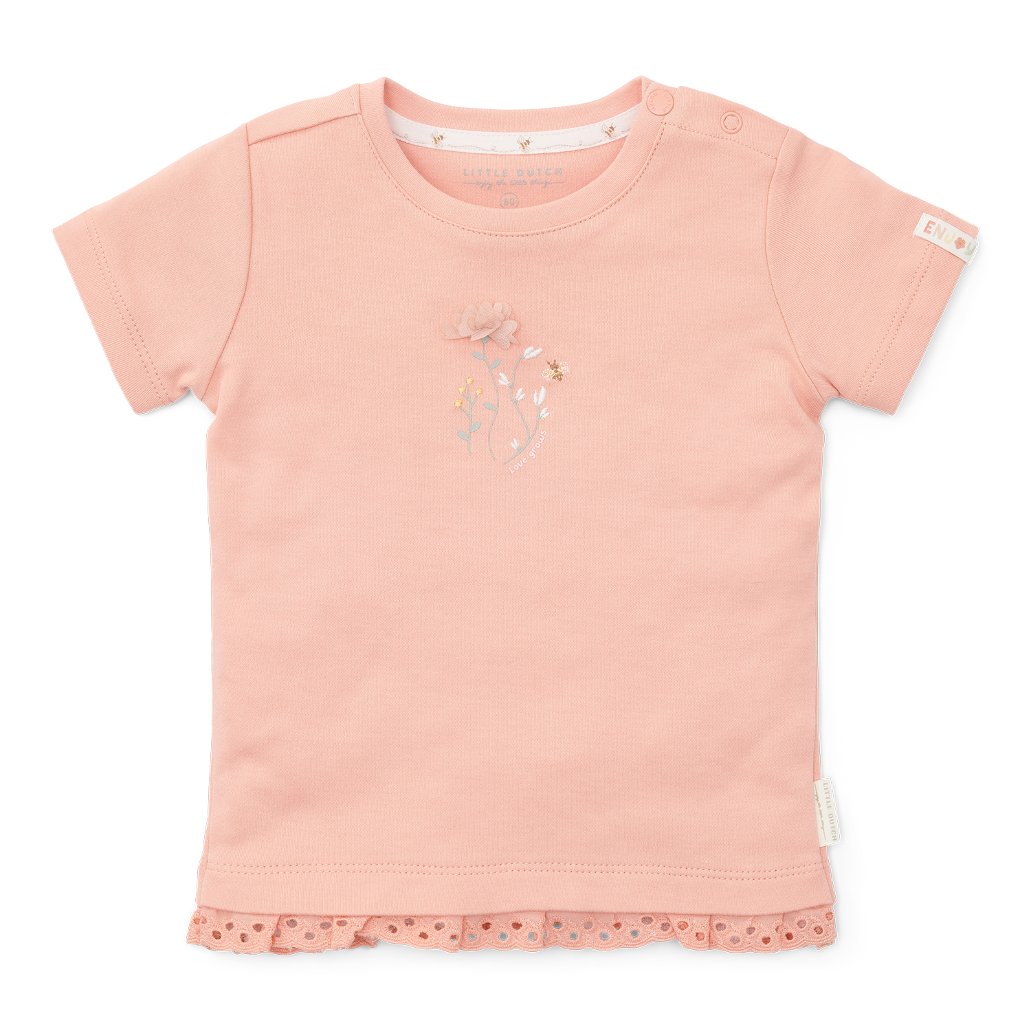 T-Shirt mit Rüschen Flower Little Farm rosa (Gr. 80)