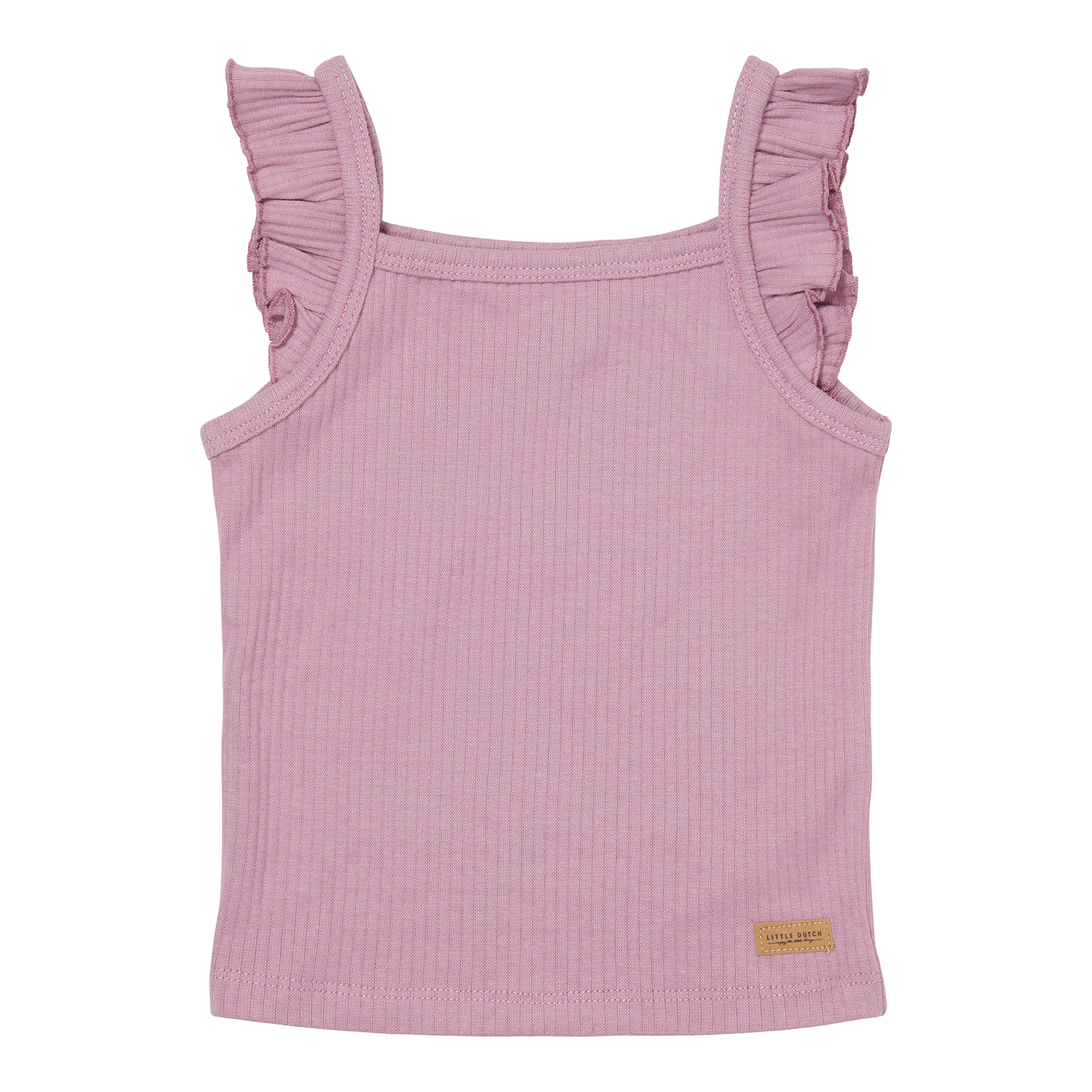 Top mit Volants Rippe mauve (Gr. 50/56) Top mit Volants Rippe mauve (Gr. 50/56)