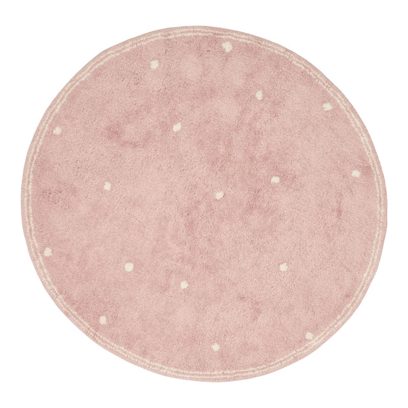 Teppich rund mit Punkten pure pink (110x110 cm)