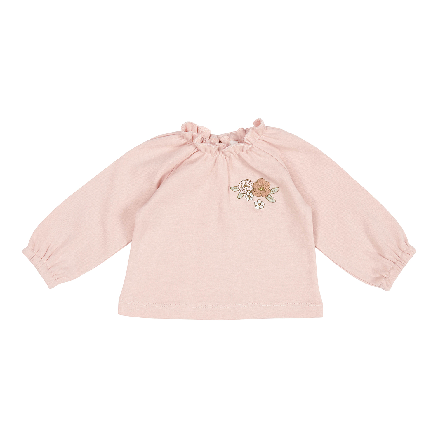 Long Sleeve Shirt / Langarmshirt mit Bestickung soft pink (Gr. 50/56)