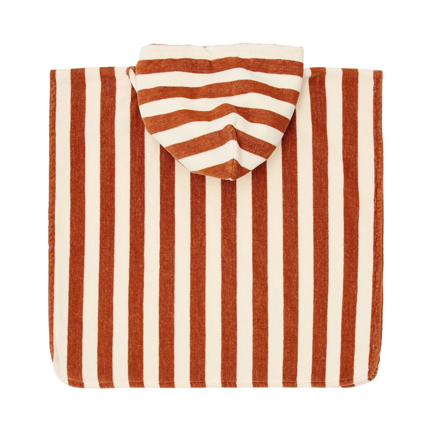 Badeponcho / Strandponcho - Ocean World Brown Stripe braun / weiß