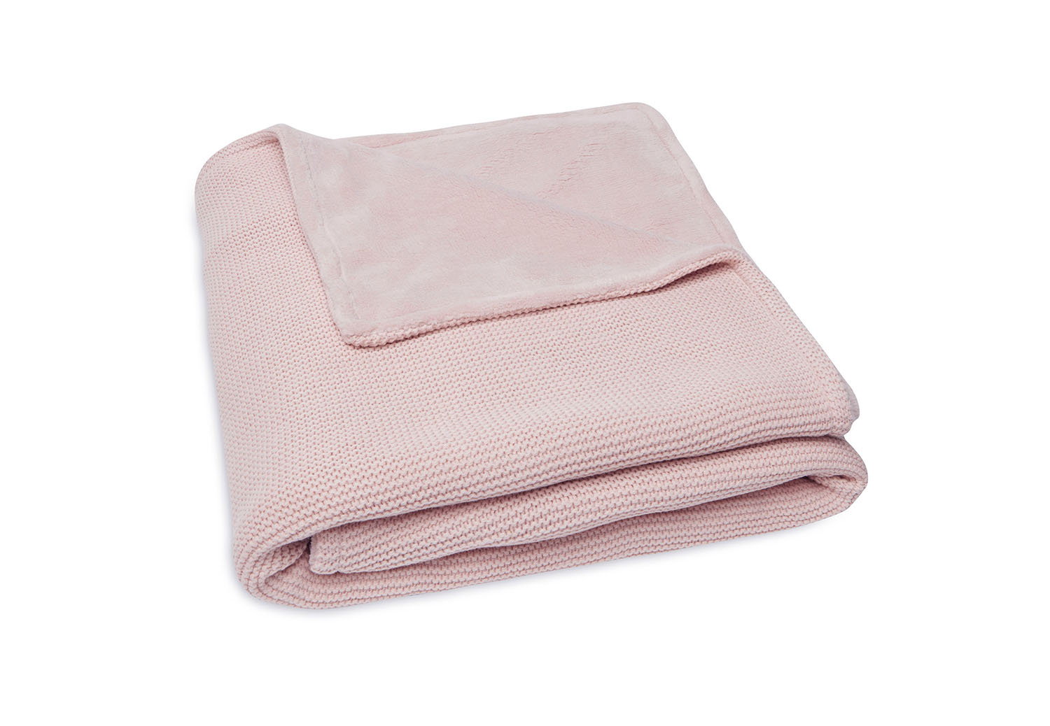 Kinderdecke Strickdecke mit Fleece Basic Knit pale pink (100x150 cm)
