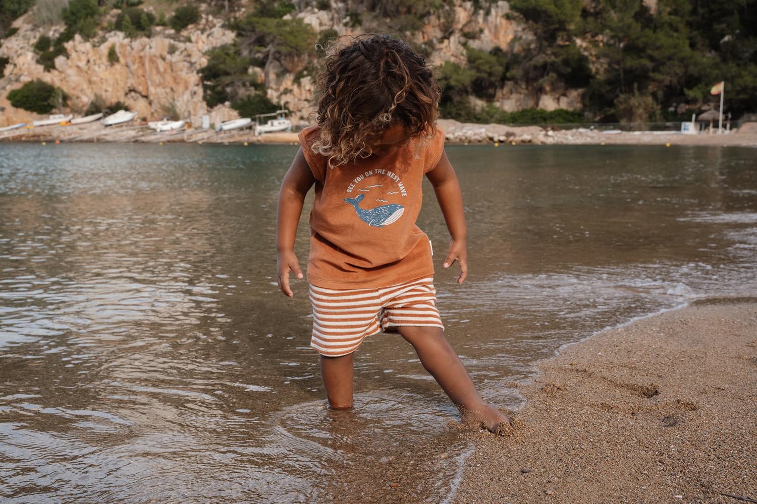 Bekleidungsset aus Tank Top und Shorts - Ocean World braun (Gr. 98/104)