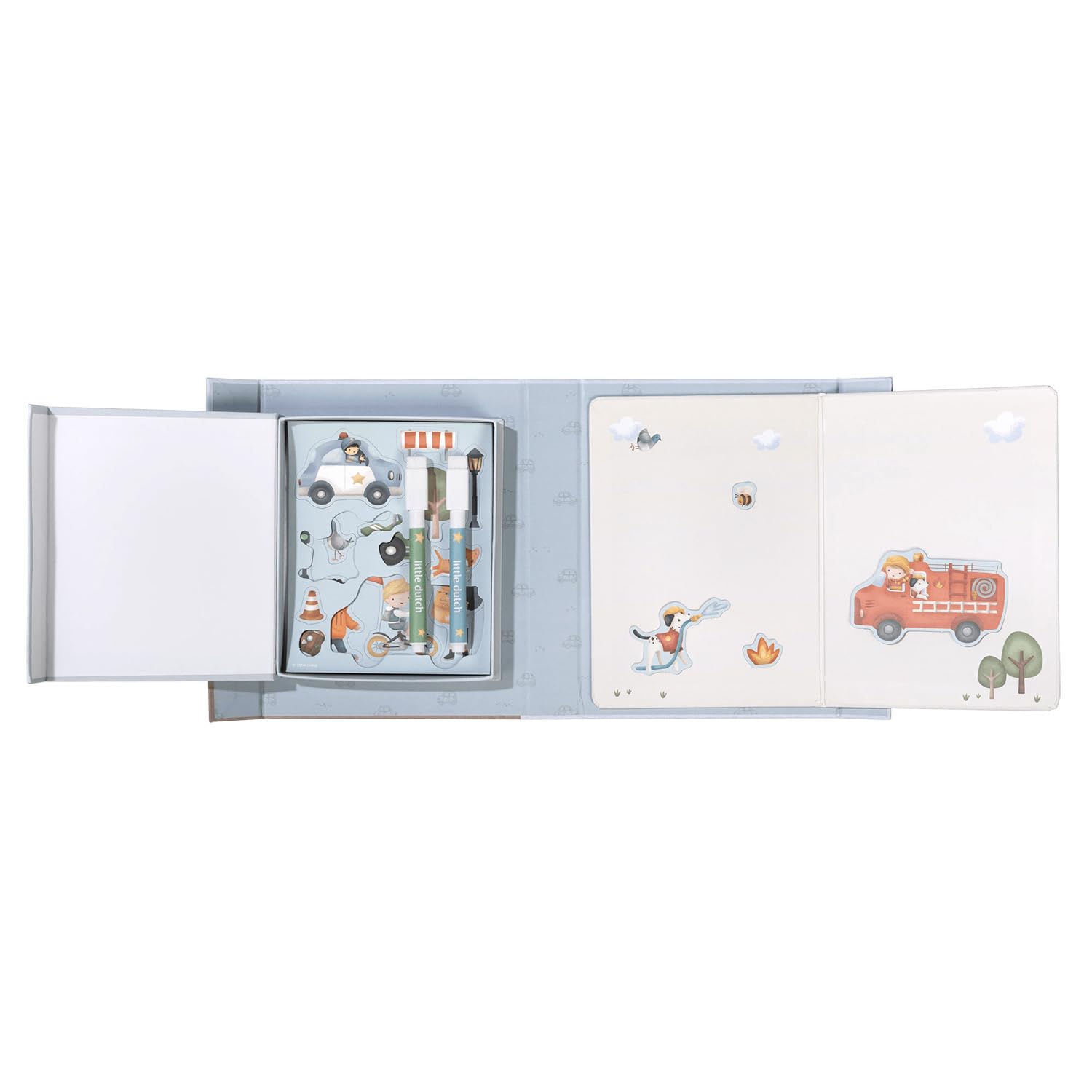 Magnetische Spielbox / Spielbuch - Jim's Vehicles blau