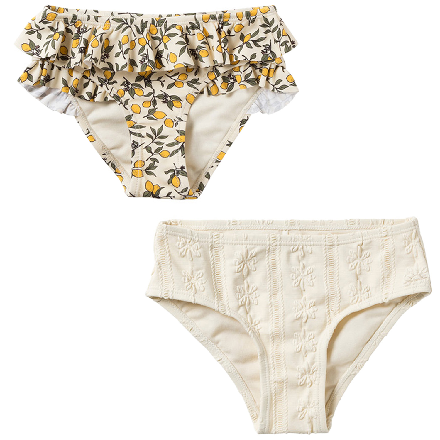 Badehose mit Rüschen 2er Set - Lemons x Anglais / Shortbread (Gr. 62/68) Badehose mit Rüschen 2er Set - Lemons x Anglais / Shortbread (Gr. 62/68)
