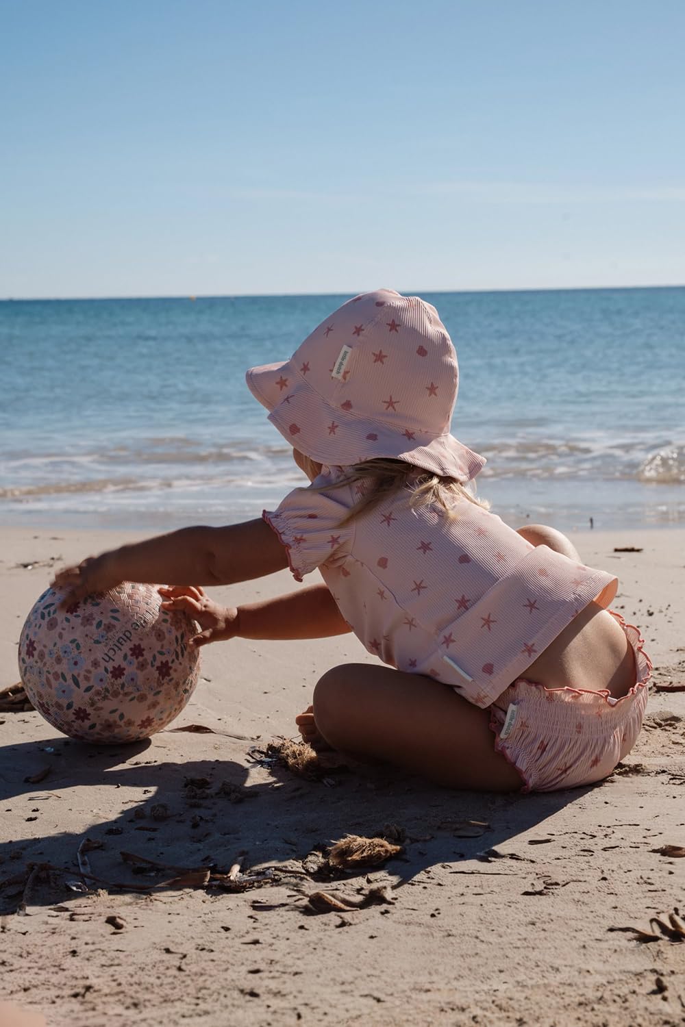 Schwimmshirt mit Rüschen kurzarm - Dreamy Seashells rosa (Gr. 98/104)