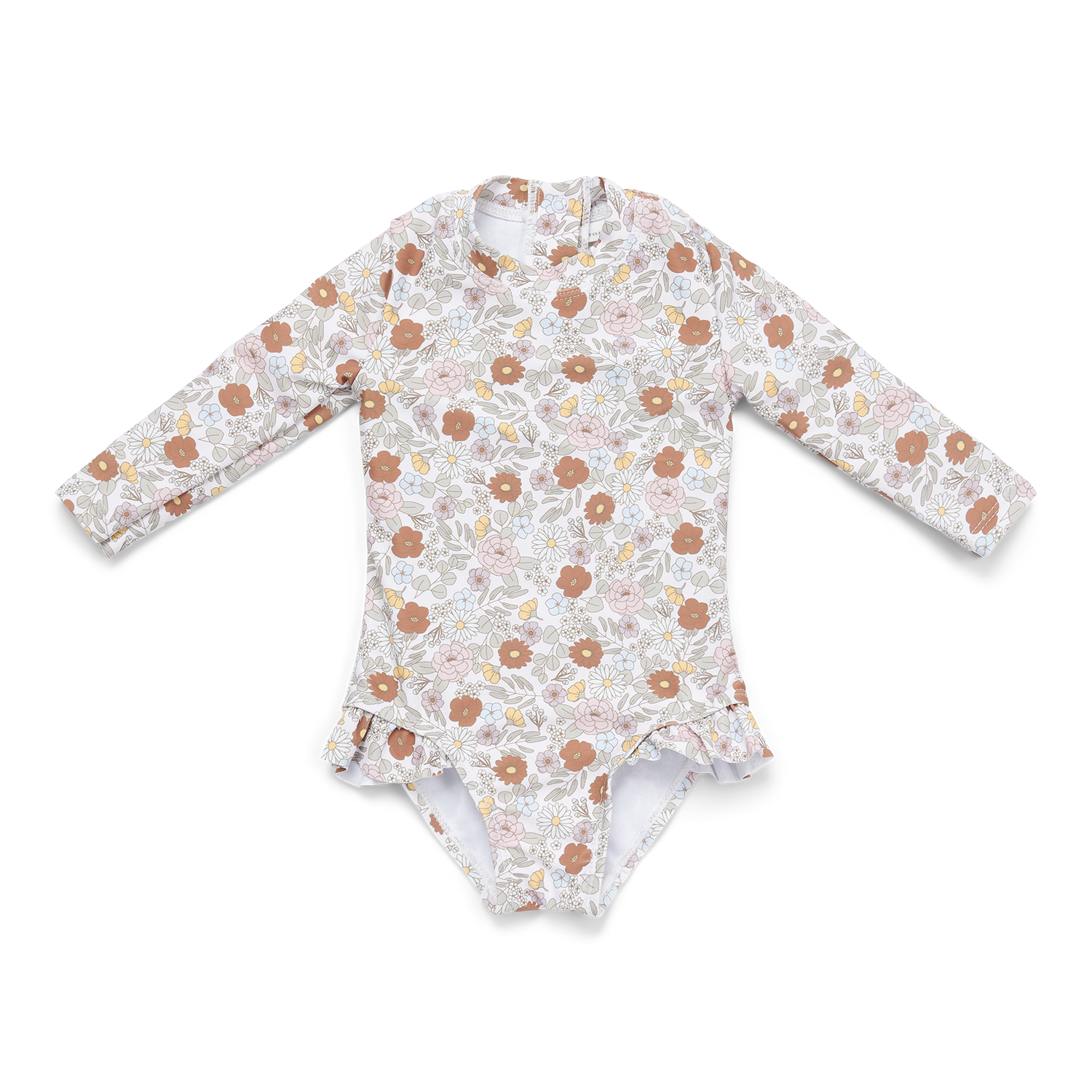 Badeanzug mit Rüschen langarm Blumen / Vintage Little Flowers (Gr. 62/68) Badeanzug mit Rüschen langarm Blumen / Vintage Little Flowers (Gr. 62/68)