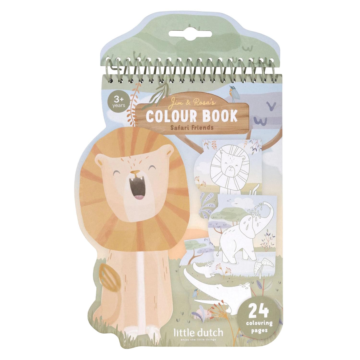 Malbuch / Colouring Book Löwe - Safari Friends grün