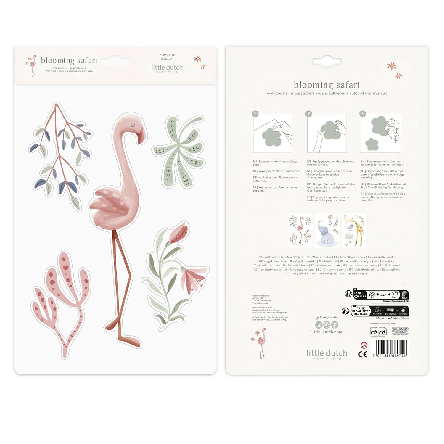 Wandsticker / Wandaufkleber Blooming Safari - Safari Friends
