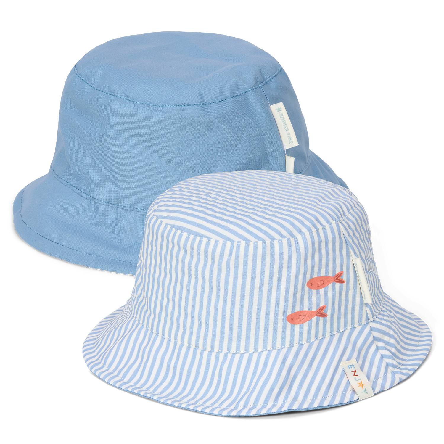 Sonnenhut wendbar - Stripes Ocean Blue (Gr. 1 / 0-12 Monate)