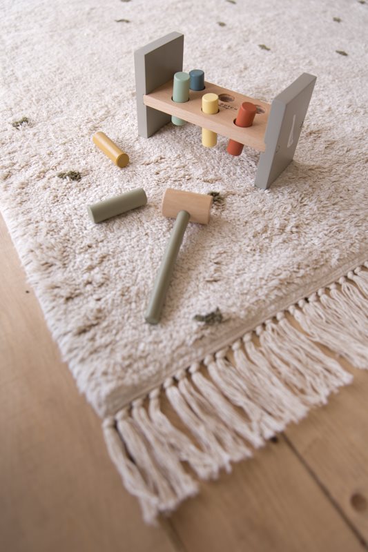 Teppich mit Punkten beige Pure olive (170x120 cm)