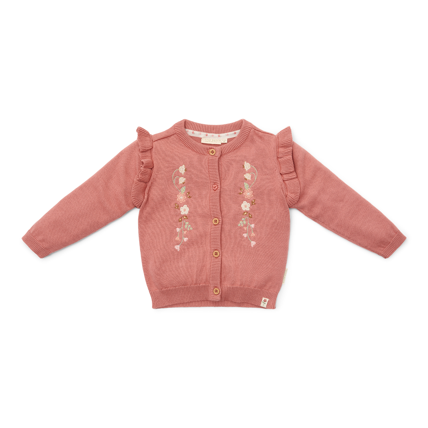 Strickjacke mit Rüschen - Little Farm warm rose (Gr. 74) Strickjacke mit Rüschen - Little Farm warm rose (Gr. 74)