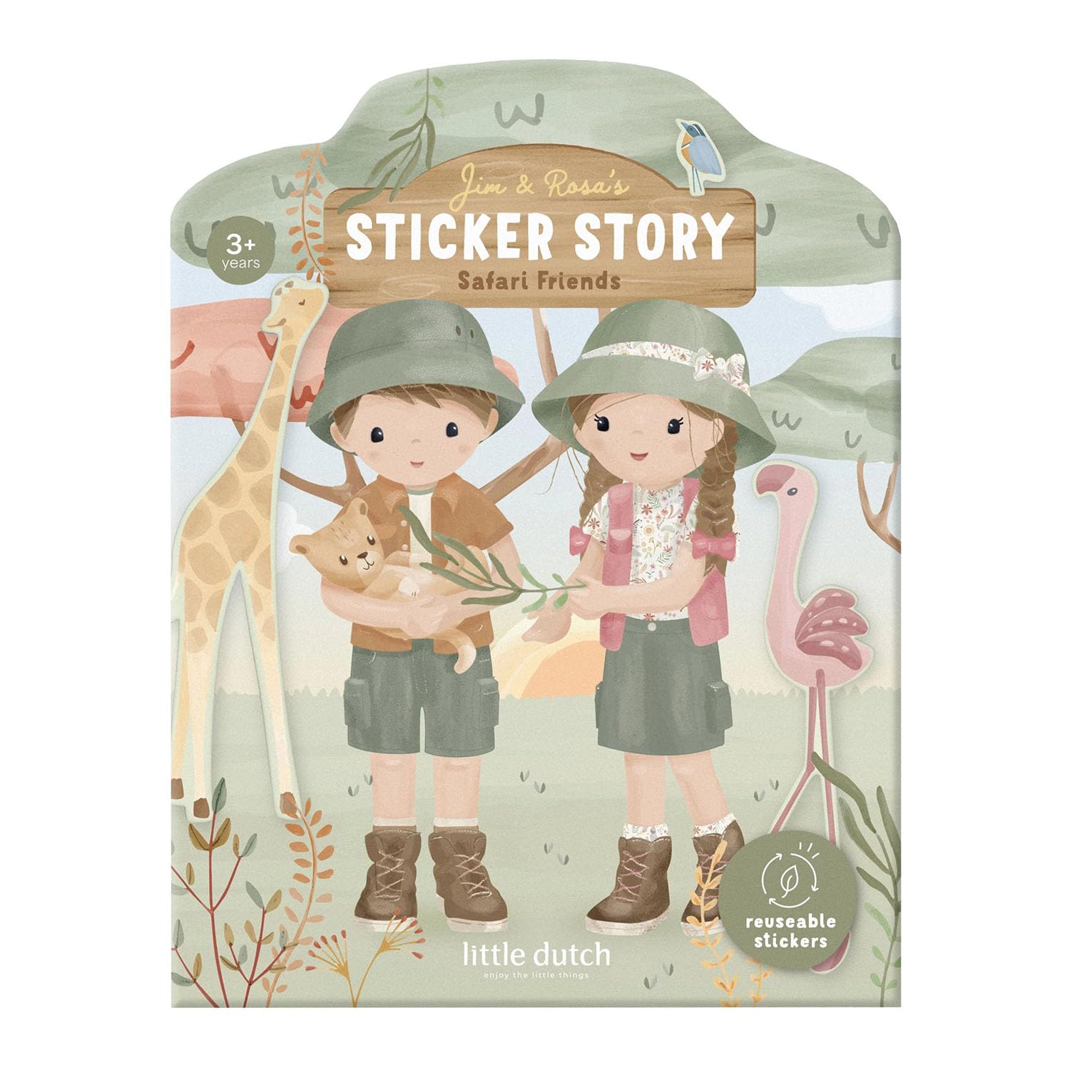 Aufkleber-/ Stickerset Sticker Story wiederverwendbar - Safari Friends