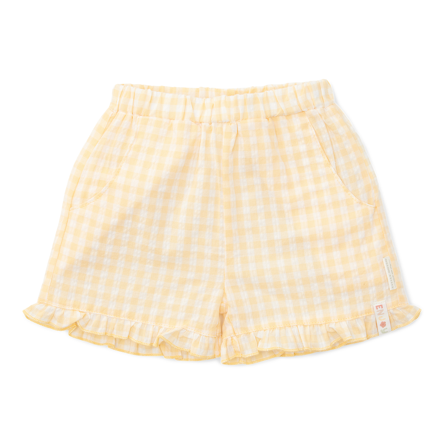 Kurze Hose / Shorts mit Rüschen Sunshine Checks Little Farm gelb (Gr. 86)