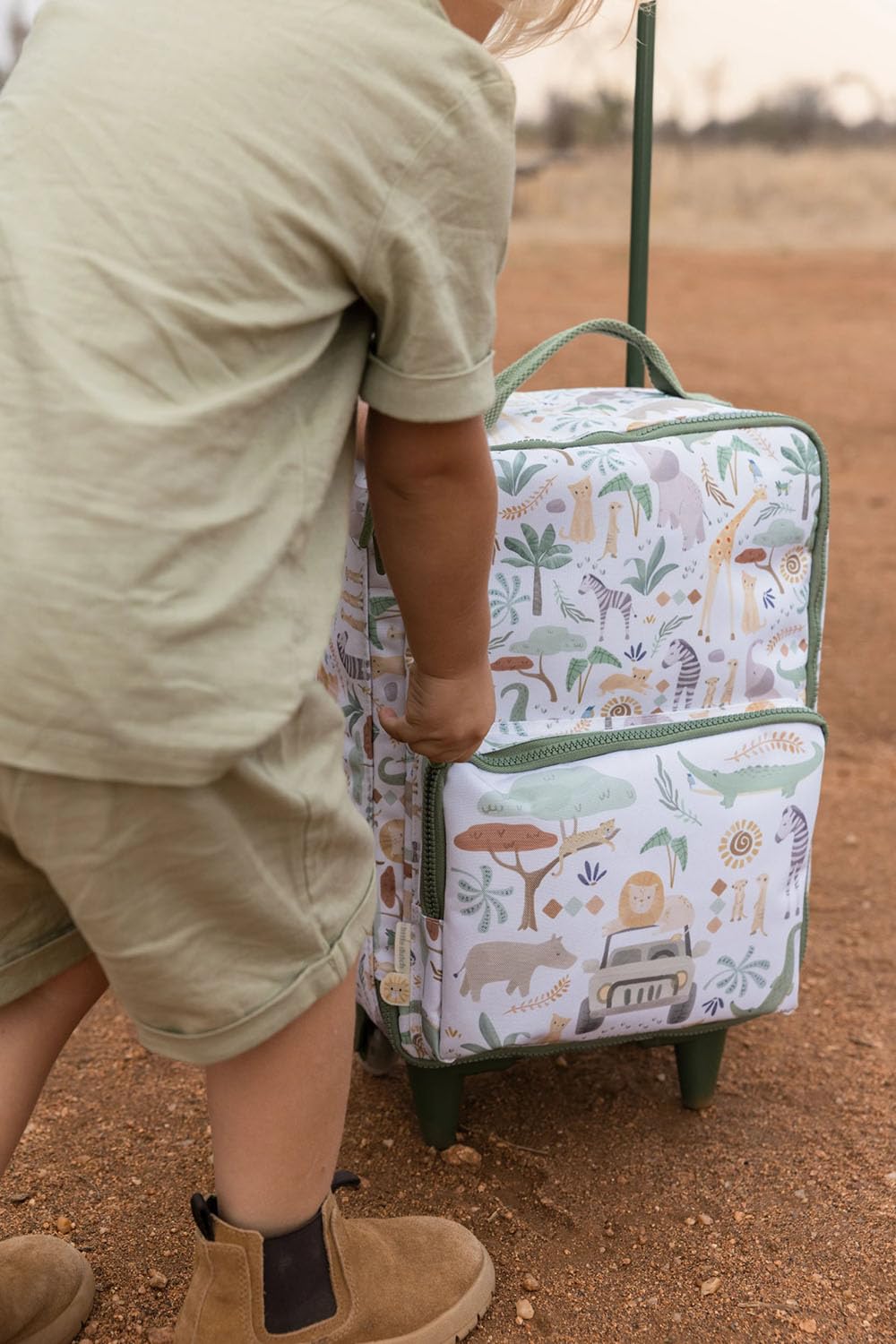 Kindertrolley - Safari Friends grün / weiß