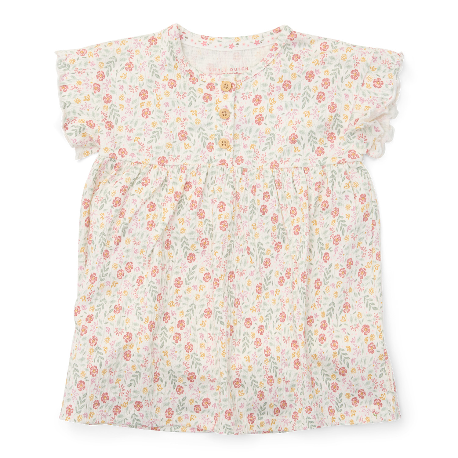 Kleid kurzärmlig mit Rüschen Blumen - Fairy Garden weiß / rosa (Gr. 74) Kleid kurzärmlig mit Rüschen Blumen - Fairy Garden weiß / rosa (Gr. 74)