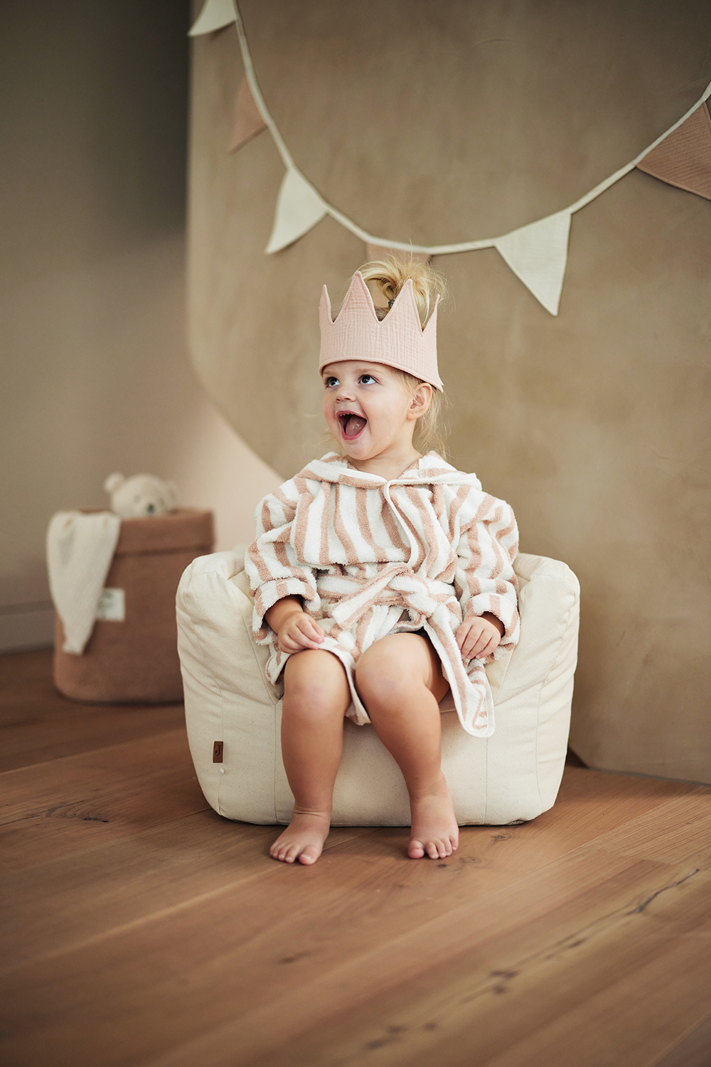 Kindersessel Sitzsack Twill beige