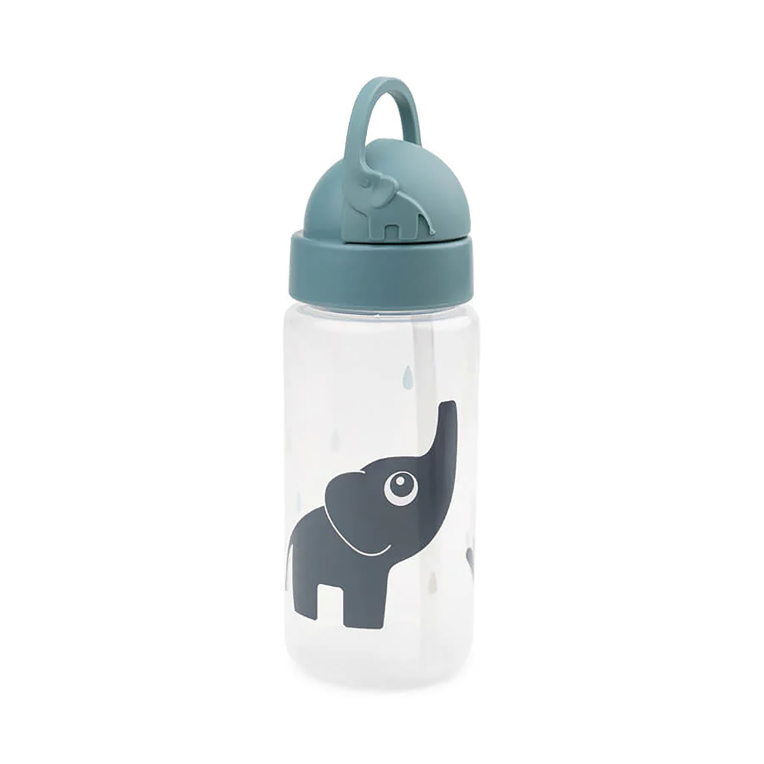Trinkflasche mit Strohhalm Elefant Elphee blau 350 ml