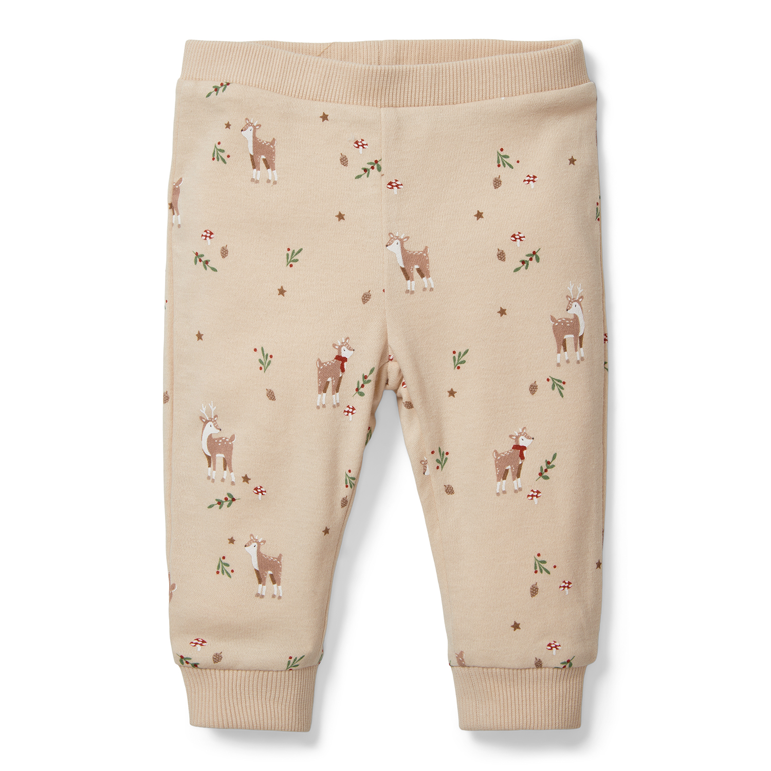 Pyjama / Schlafanzug zweiteilig - Weihnachten beige (Gr. 50/56)