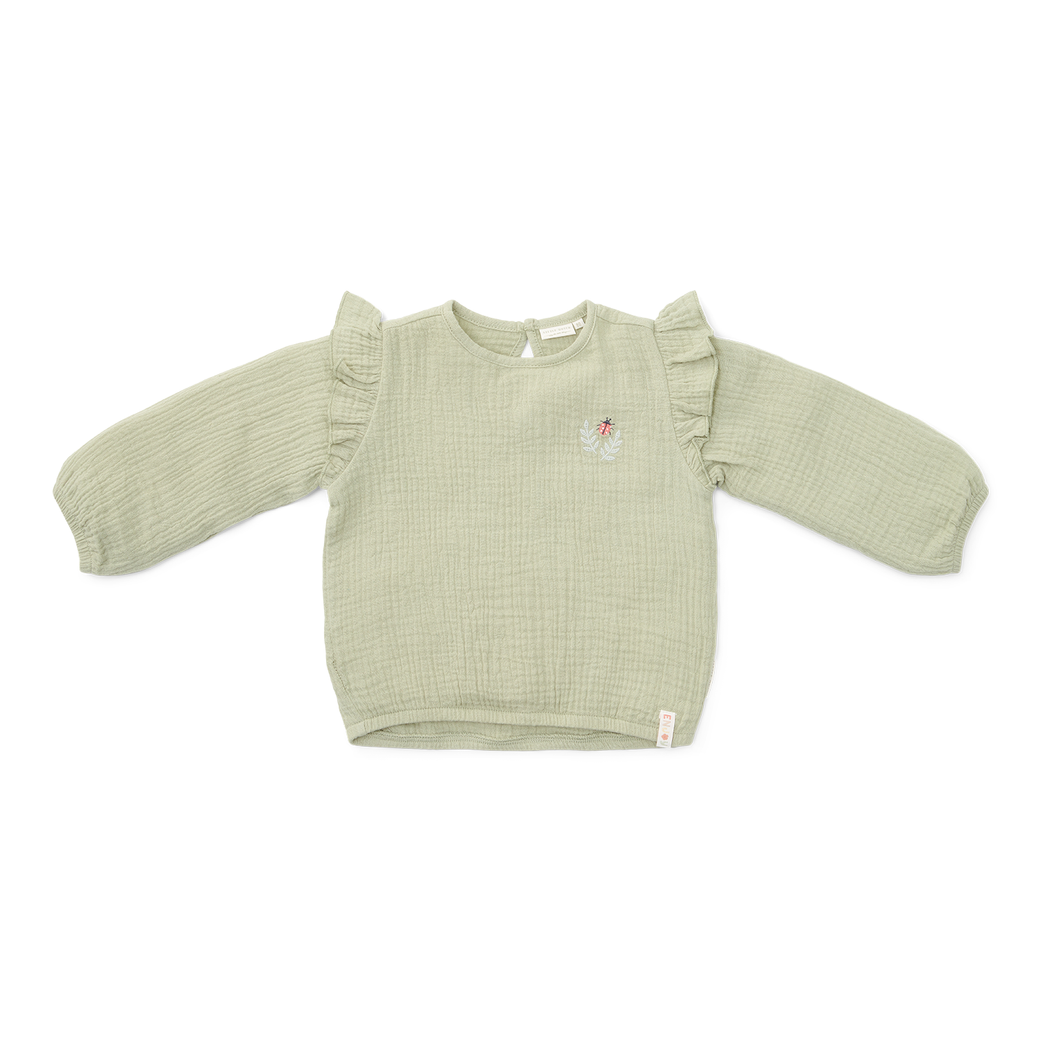 Bluse langarm Musselin mit Rüschen Grass Green - Little Farm grün (Gr. 74) Bluse langarm Musselin mit Rüschen Grass Green - Little Farm grün (Gr. 74)